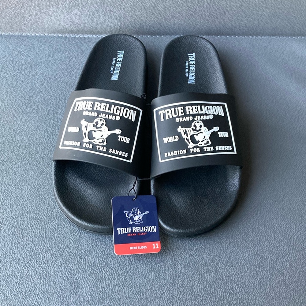 True Religion Slides Men’s Black - Picture 4 of 7